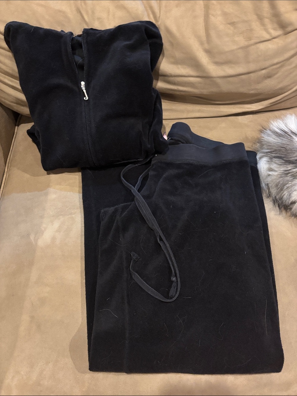 Juicy Couture Black Velour Tracksuit Set